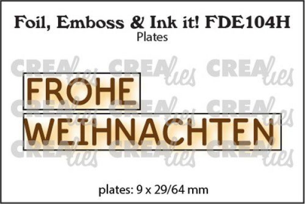 Frohe Weihnachten, Foil, Emboss & Ink It! - Crealies